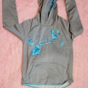 Under Armour Kids Hoodie in Gray with Blue Pattern